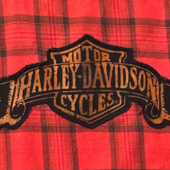 Harley-Davidson Women  Red Plaid Button-Up Shirt M women shirt - Picture 12 of 12
